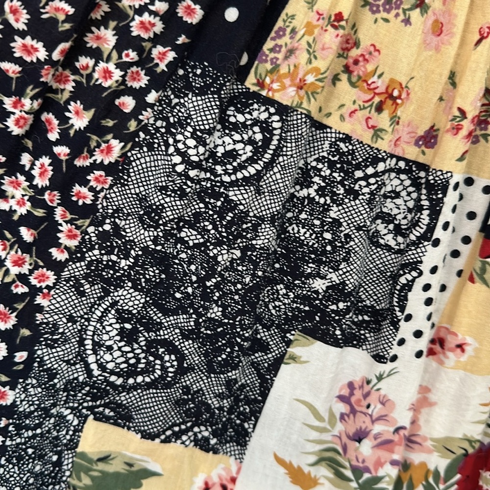 Kimchi Blue Patsy Smocked Patchwork Playsuit Size… - image 4